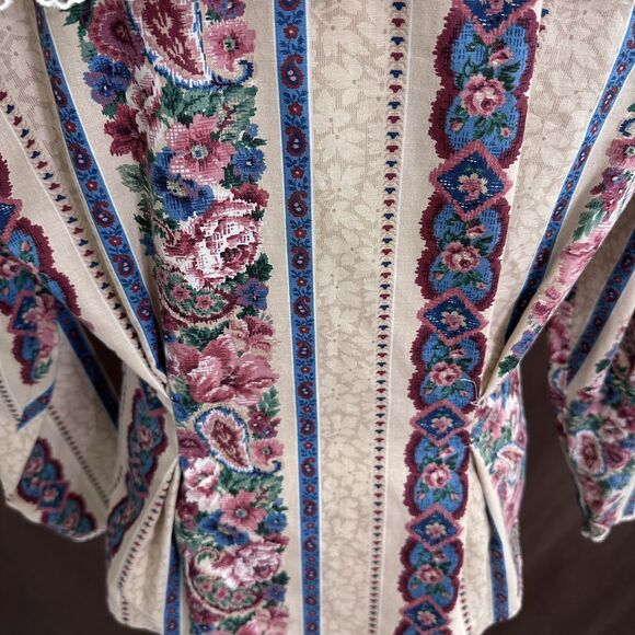 Vintage Women’s Roper Rustic Western Button Down Top 9/10 Floral Eyelet - Picture 8 of 10